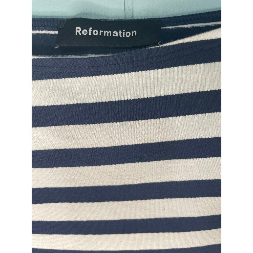 Reformation Striped Long‎ Sleeve Top XS Navy Blue, XS - Picture 3 of 4